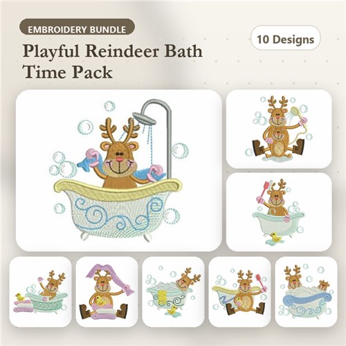 Bathing Reindeer