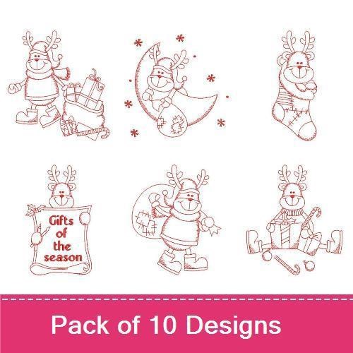Redwork Christmas Reindeer