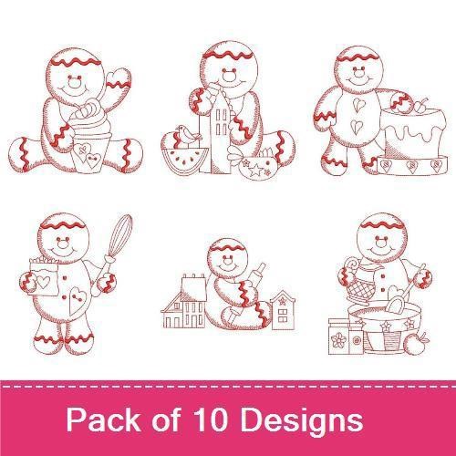 Redwork Gingerbread Man