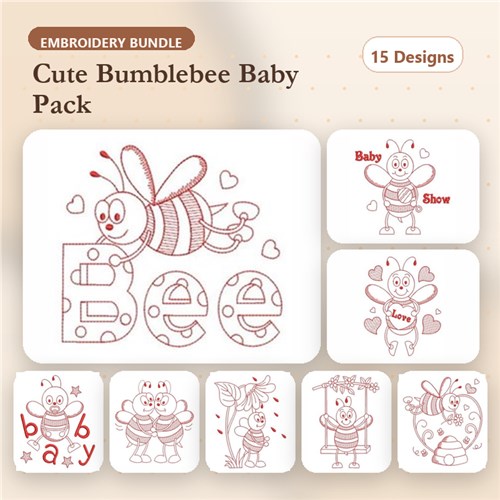 Redwork Bee Redwork Bee