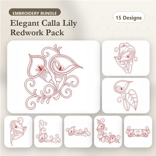 Redwork Calla Lily 2