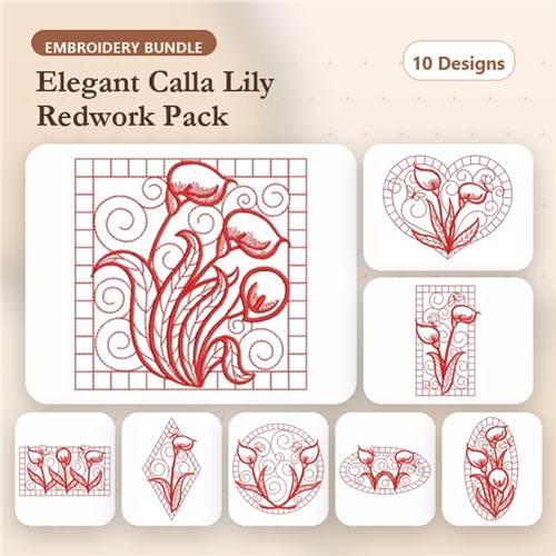 Redwork Calla Lily
