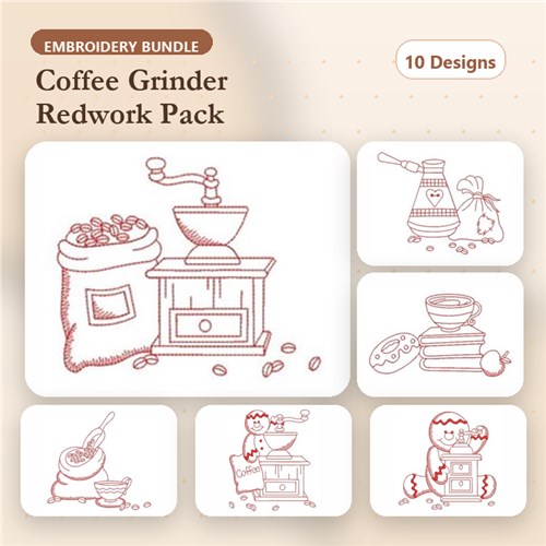 Redwork Coffee Time 2