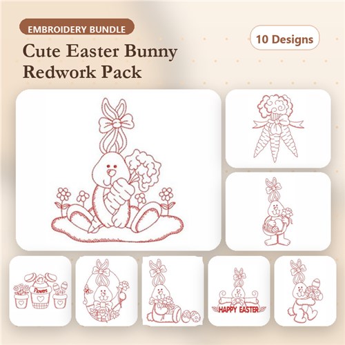 Redwork Easter Bunny