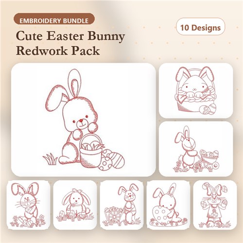 Redwork Easter Bunny