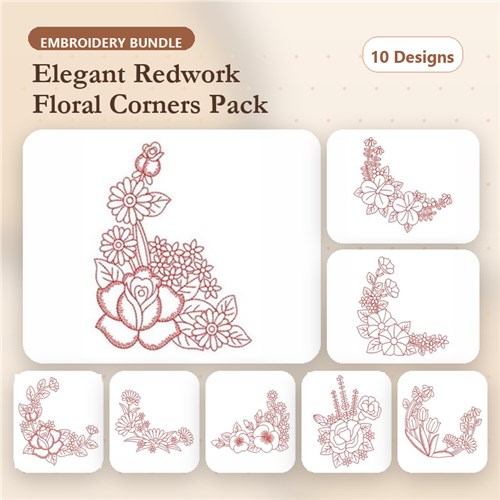 Redwork Floral