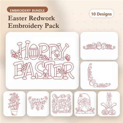 Redwork Happy Easter