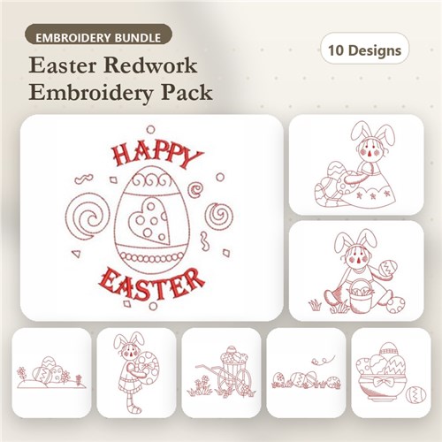 Redwork Happy Easter