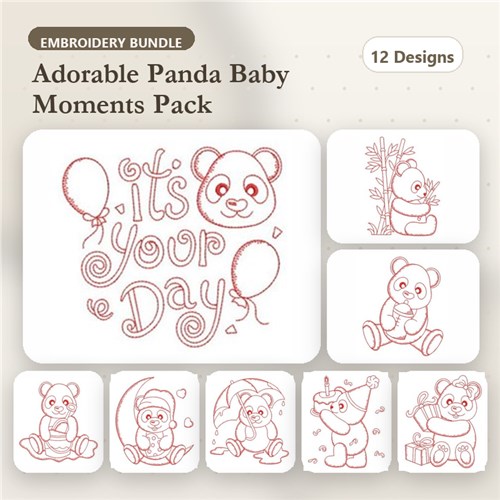 Redwork Happy Panda