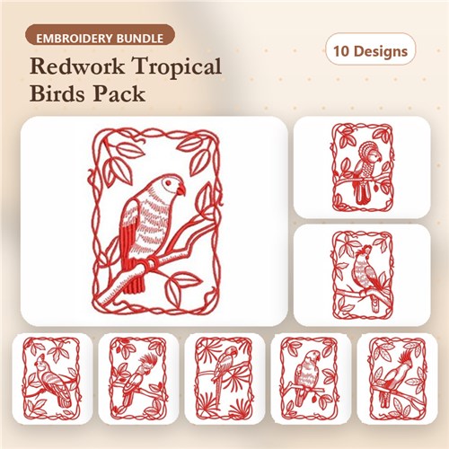 Redwork Parrot