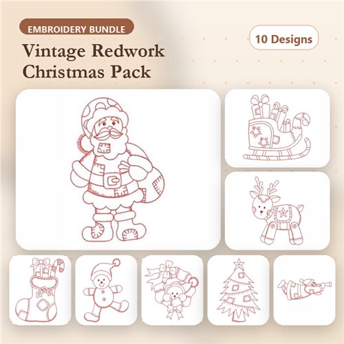 Redwork Patchwork Christmas