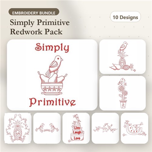Redwork Primitive Crow