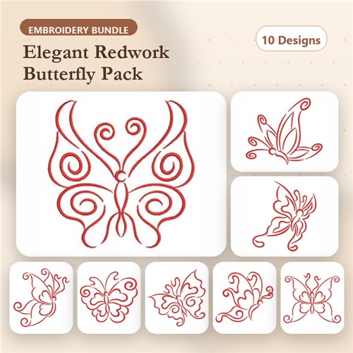 Redwork Simple Butterflies