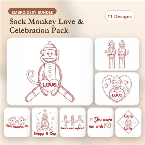 Redwork Sock Monkey