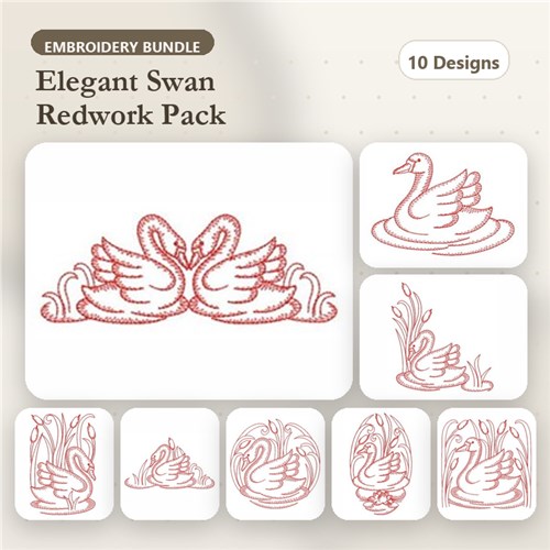 Redwork Swan