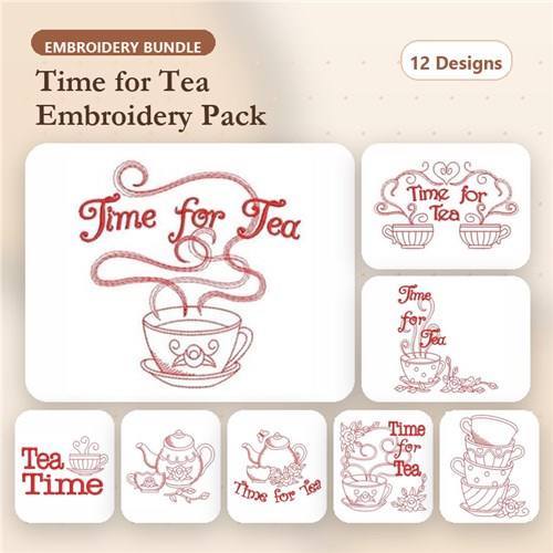 Redwork Time For Tea