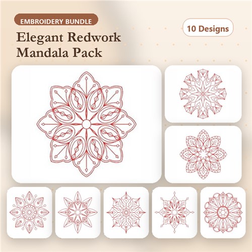 Snowflake Redwork Snowflake Redwork