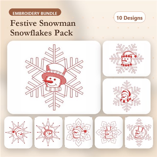 Snowmen Redwork