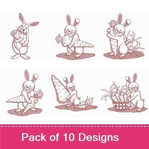 Redwork Bunny