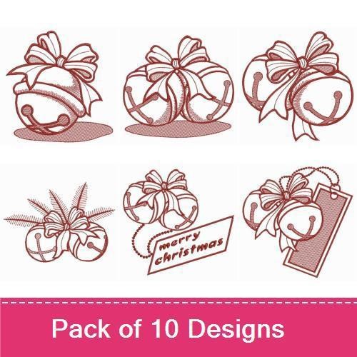 Redwork Christmas Bells