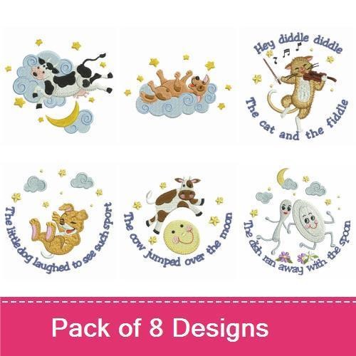 Nursery Rhyme Characters Embroidery Bundle – Fun Designs (8 Designs)