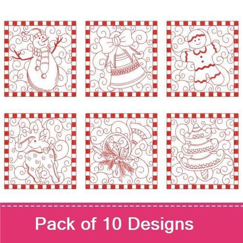 Christmas Redwork Quilts