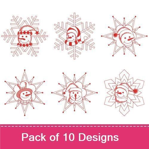 Snowmen Redwork