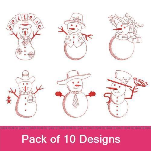 Snowmen Redwork