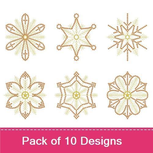 Golden Candlewicking Snowflake Quilts