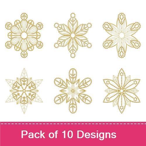 Golden Candlewicking Snowflake Quilts 2