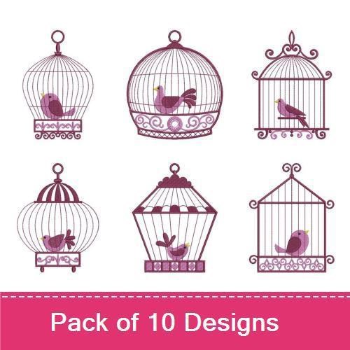 Birdcage Embroidery Bundle – Ornate, Vintage, Floral & More (10 Designs)