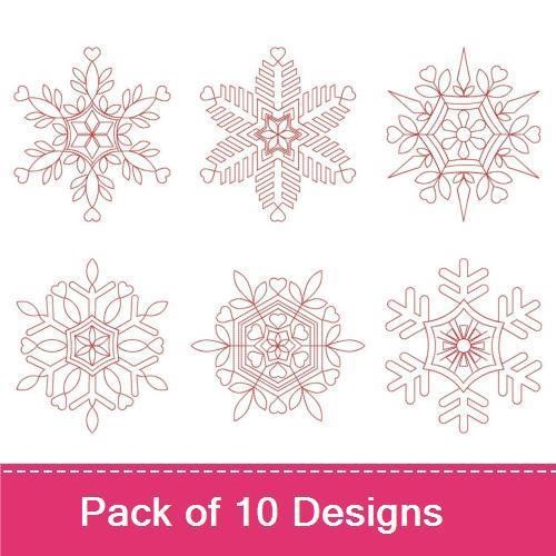 Snowflake Redwork Quilts