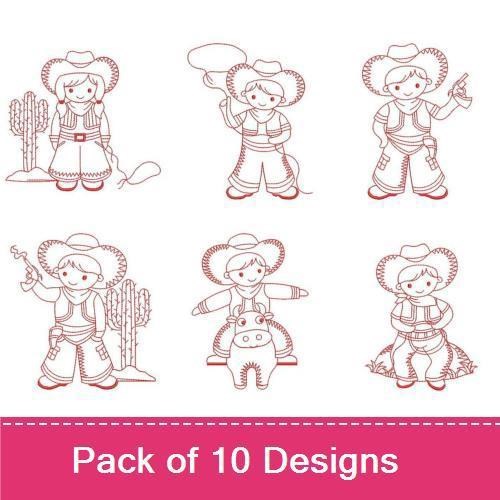 Redwork Cowboys