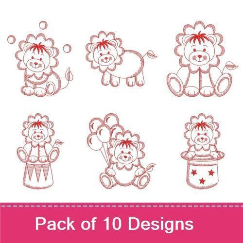 Redwork Baby Lion