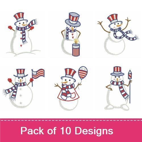 Winter Patriotic Snwoman