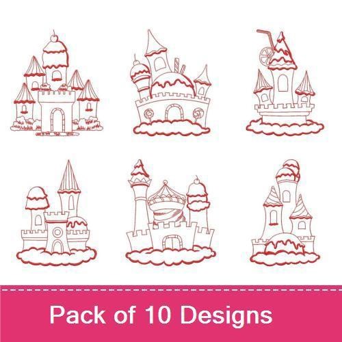 Redwork Ice cream Castle