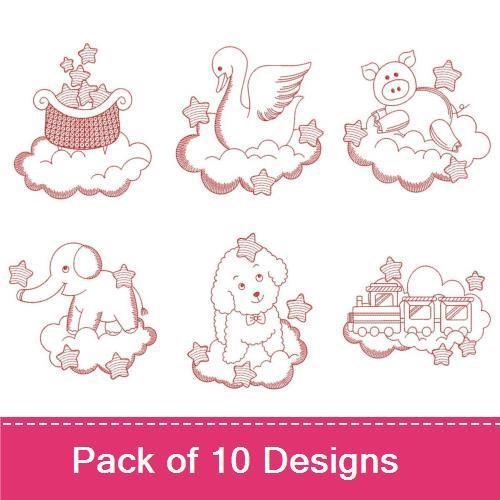 Swan & Teddy Bear Embroidery Bundle – Whimsical Cloud Friends (10 Designs)