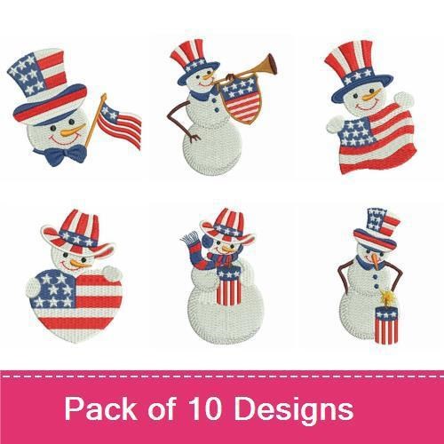 Patriotic Snowman 2