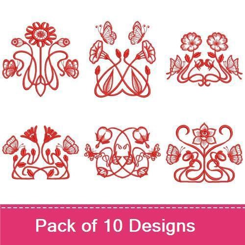 Art Nouveau Redwork 3
