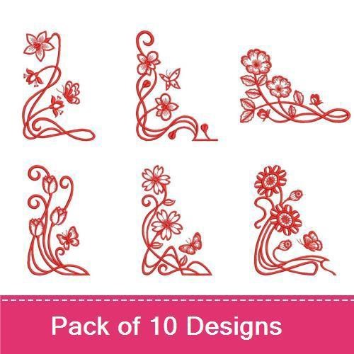 Art Nouveau Redwork Corner