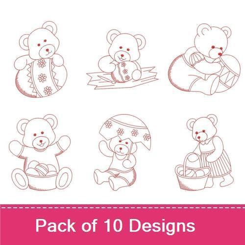 Redwork Easter Bear