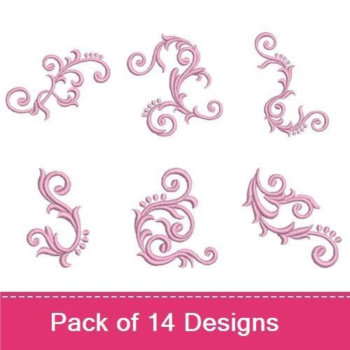 Redwork Curly Deco 1