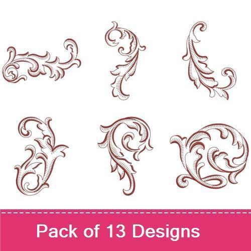 Redwork Curly Deco 2