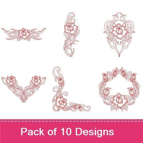 Redwork Tribal Rose