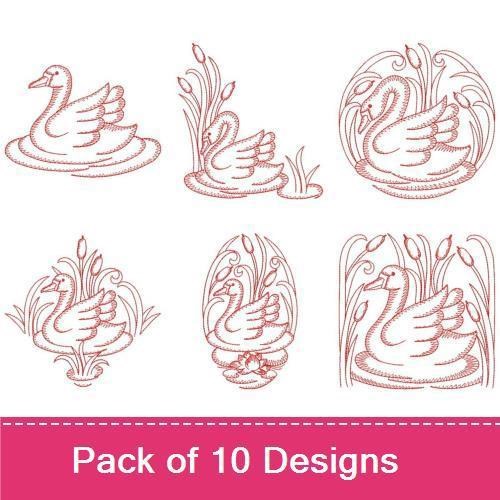 Redwork Swan