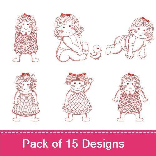 Redwork Cute Baby