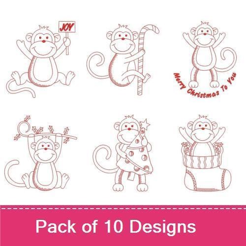 Redwork Monkey