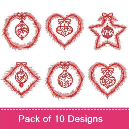 Redwork Christmas Ornaments