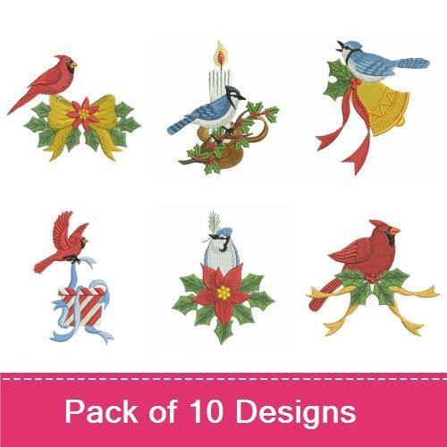 Colorful Christmas Birds 001