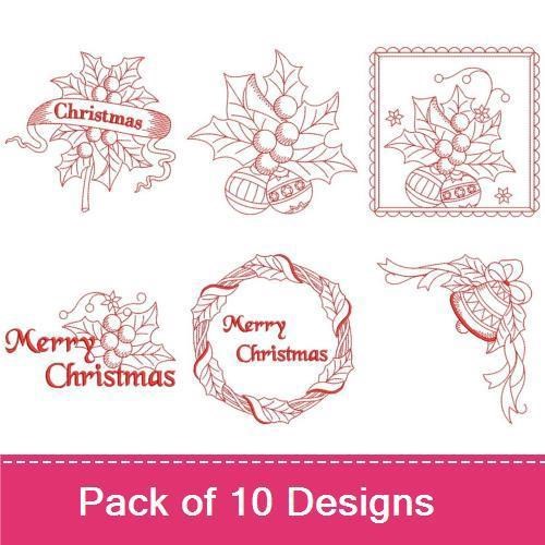 Redwork Merry Christmas